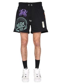 GCDS | GCDS Graphic Printed Drawstring Bermuda Shorts商品图片,5.7折