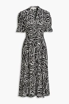 Diane von Furstenberg | Erica zebra-print cotton-blend poplin midi dress 4.9折起×额外8折x额外9.5折, 额外八折, 额外九五折