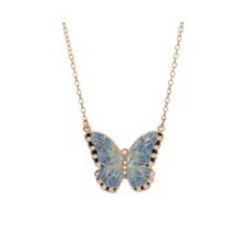 2028 | Enamel Crystal Blue Butterfly Necklace,商家Macy's,价格¥270
