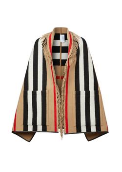 推荐Icon stripe wool cashmere jacquard cape商品