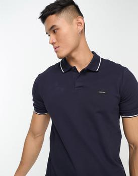 Calvin Klein | Calvin Klein box logo slim fit polo shirt in navy商品图片,8折
