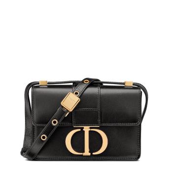 迪奥手提包, Dior | 【预售3-7天】DIOR/迪奥 2021秋冬 30 MONTAIGNE系列 女士黑色小牛皮CD金属扣翻盖蒙田手提斜挎单肩包S2110UMOS_M900商品图片 7.9折, 包邮包税