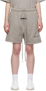 商品 Essentials 灰色抓绒休闲短裤,商家SSENSE,价格¥457图片