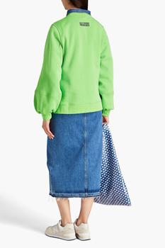 Ganni | Oversized embroidered organic cotton-fleece sweatshirt商品图片,4.4折
