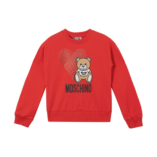 冬装莫斯奇诺卫衣, Moschino | MOSCHINO 女童红色棉质小熊心形印花加绒薄款卫衣 HDF026LD-A165-0109商品图片 满$100享9.5折, 满折