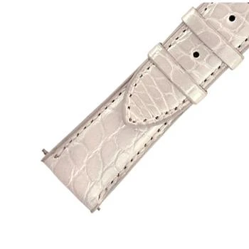 Hadley Roma | 21 MM Metallic White Alligator Leather Strap,商家Jomashop,价格¥588