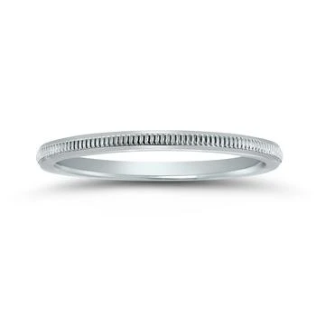 SSELECTS | 1Mm Thin Hand-Squeezed Milgrain Wedding Band In 14K White Gold,商家Premium Outlets,价格¥892
