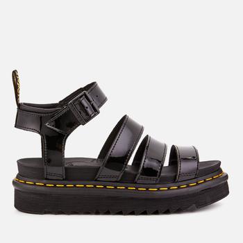 dr. martens凉鞋, Dr. Martens | Dr. Martens Women's Blaire Patent Lamper Strappy Sandals - Black商品图片 