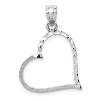 Diamond2Deal | 14k White Gold Solid Satin Diamond-cut Reversible Heart Pendant,商家Premium Outlets,价格¥1806
