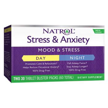 Natrol | Stress & Anxiety Day & Night Tablets商品图片,第2件5折, 独家减免邮费, 满免