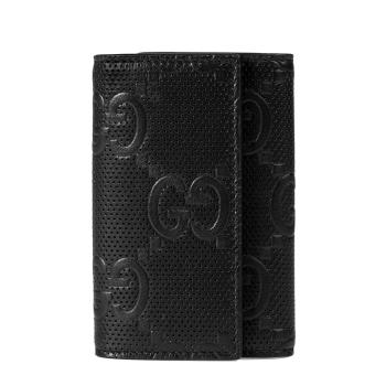 商品Gucci | 【预售3-7天】GUCCI/古驰 2021秋冬 男士黑色GG印花压纹皮革钥匙包6255651W3AN1000,商家IWCOCO,价格¥2611图片