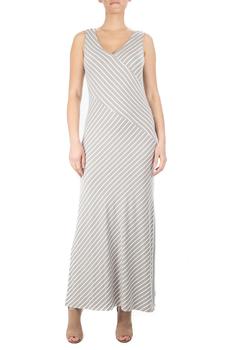 Nina Leonard | V-Neck Stripe Maxi Dress商品图片,4.6折