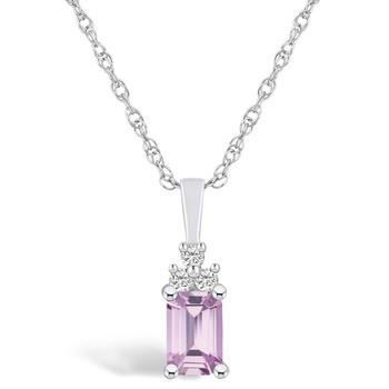 商品Pink Sapphire (3/4 Ct. t.w.) and Diamond Accent Pendant Necklace图片