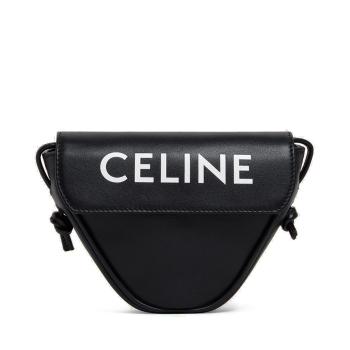 更多yee si, Celine | CELINE 男士黑色三角形小牛皮白色印花迷你单肩斜挎包 10I193-DMO-38SI商品图片 独家减免邮费