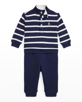 推荐Boy's French-Rib Cotton Pullover & Pants Set, Size 6M-24M商品