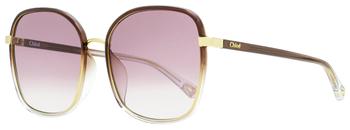 chloe太阳镜怎么样, Chloé | Chloe Women's Franky Sunglasses CH0031SA 004 Gold/Brown/Transparent 59mm商品图片 7.5折