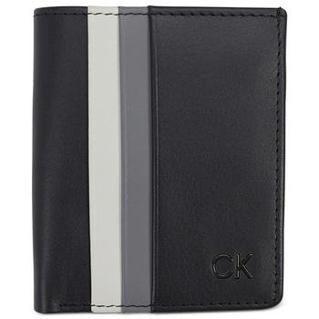 Calvin Klein | Men's Leather Colorblocked RFID Duofold Wallet商品图片,4.5折