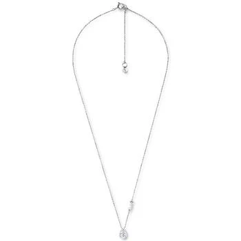 Michael Kors | Sterling Silver Cubic Zirconia Pear-Shape Halo Pendant Necklace, 16" + 2" extender 