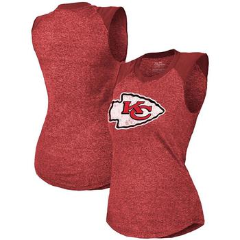 Majestic, Majestic | Women's Red Kansas City Chiefs Retro Tri-Blend Raglan Muscle Tank Top商品图片 7.4折