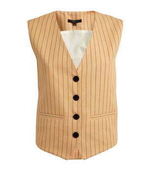 maje外套, Maje | Cotton-Linen Pinstripe Waistcoat商品图片 5折