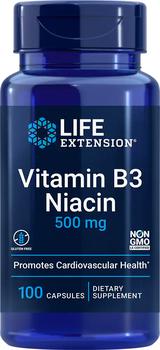 Life Extension | 维生素B3烟酸胶囊 500毫克 100粒 心脏心血管健康优化供血不足商品图片,