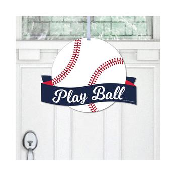 商品Batter Up - Baseball - Hanging Porch Baby Shower or Birthday Party Outdoor Decorations - Front Door Decor - 1 Piece Sign图片