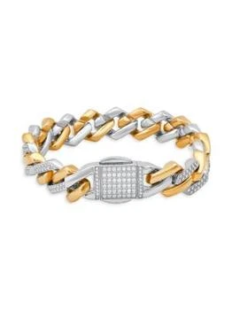 Anthony Jacobs | 18K Yellow Gold, Stainless Steel & Simulated Diamond Bracelet,商家Saks OFF 5TH,价格¥1557