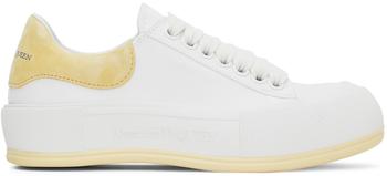 商品Alexander McQueen | White & Yellow Plimsoll Sneakers,商家SSENSE,价格¥3656图片