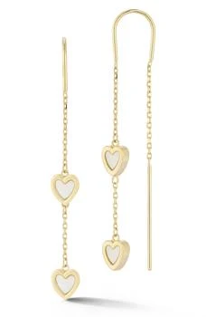 Ember Fine Jewelry | Mother of Pearl Heart Station Threader Earrings,商家Nordstrom Rack,价格¥2588