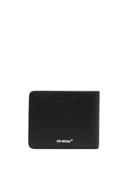 推荐Off White Men's  Black Leather Wallet商品