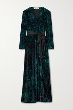 Diane von Furstenberg | 配腰带虎纹天鹅绒超长连衣裙  - US2商品图片,