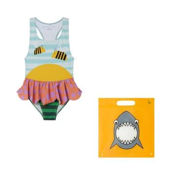 Stella McCartney | Stella McCartney Kids Bumblebee-Printed Stretched Swimsuit,商家Cettire,价格¥270