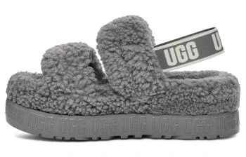 UGG | [预售3天]Fluff 羊皮毛一体 简洁时尚 毛茸凉拖 女款 灯塔灰色,商家AMRAP,价格¥888