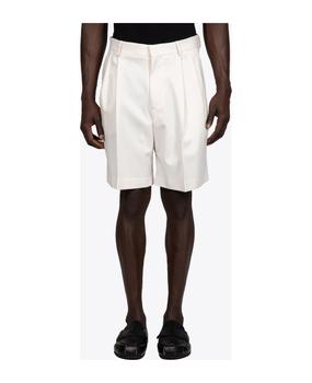推荐Double Pleated Fine Wool Shorts With A Wide Leg Off-white tailored short with front pleat - Manson商品