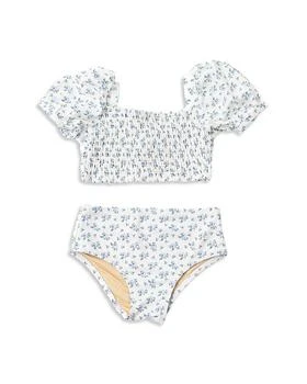Shade Critters | Girls' Cottage Floral Smocked Puff Sleeved Two Piece Swimsuit - Little Kid, Big Kid,商家Bloomingdale's,价格¥418