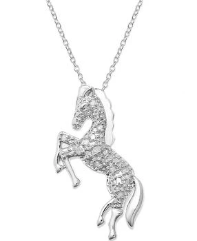 Macy's | Diamond Horse Pendant Necklace in Sterling Silver  (1/10 ct. t.w.),商家Macy's,价格¥290