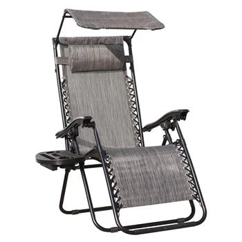 Simplie Fun | Lounge Chair Adjustable Recliner w/Pillow Outdoor Camp Chair for Poolside Backyard Beach,商家Premium Outlets,价格¥1028