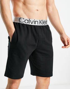 Calvin Klein | Calvin Klein contrast waistband sleep short in black co-ord商品图片,额外9.5折, 额外九五折