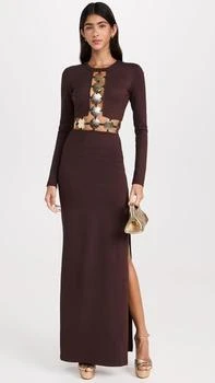Staud | STAUD Women Delphine Dress Dark Chocolate Brown Maxi Gown,商家Premium Outlets,价格¥3503