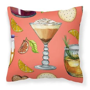 Caroline's Treasures | Drinks and Cocktails Salmon Fabric Decorative Pillow 18 X 18 IN,商家Verishop,价格¥357
