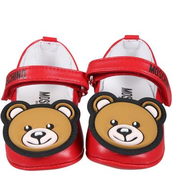 商品Moschino | Moschino Red Ballet Flats For Baby Girl With Teddy Bear And Logo,商家Italist,价格¥967图片
