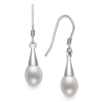 Giani Bernini | Cultured Freshwater Pearl (6mm) Drop Earrings in Sterling Silver, Created for Macy's商品图片,2.5折
