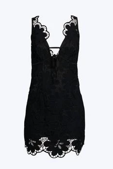 For Love & Lemons | Malika Embroidered Lace Mini Dress In Black 5.4折, 独家减免邮费