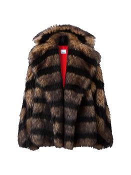 burberry大衣, Burberry | Striped Faux Fur Coat商品图片 