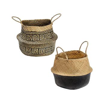 商品Set of 2 Folding Seagrass Belly Baskets图片