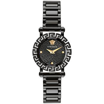 范思哲手表好不好, Versace | Women's Swiss Greca Glam Black Ion Plated Stainless Steel Bracelet Watch 30mm商品图片 