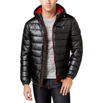 推荐Cole Haan Mens Faux Leather Quilted Puffer Coat商品