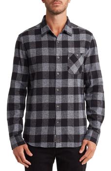 推荐Bayville Long Sleeve Single Pocket Plaid Flannel Shirt商品