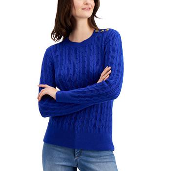 Charter Club | Button-Shoulder Sweater, Created for Macy's商品图片 7.4折