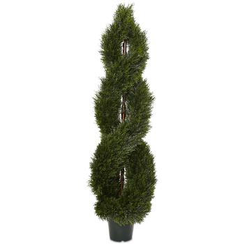 NEARLY NATURAL, NEARLY NATURAL | 5’ Indoor/Outdoor UV-Resistant Artificial Pond Cypress Spiral Topiary商品图片 6.9折